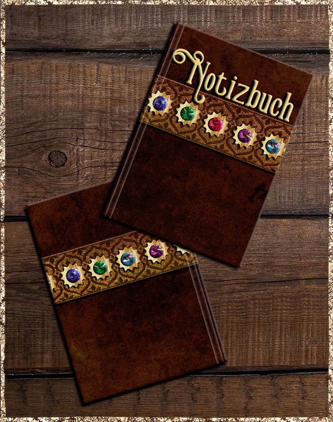 Notizbuch Aladin in Leder- & Edelsteinoptik